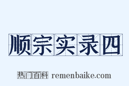 顺宗实录四是什么意思的图片
